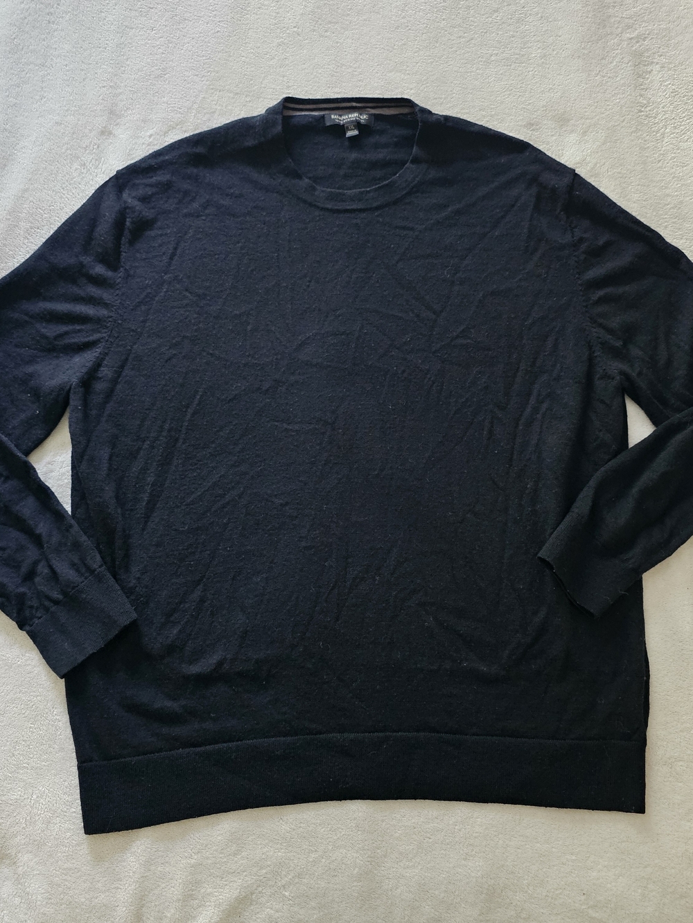 Banana Republic Women's XXL Black 100% Merino Wool Crewneck Sweater